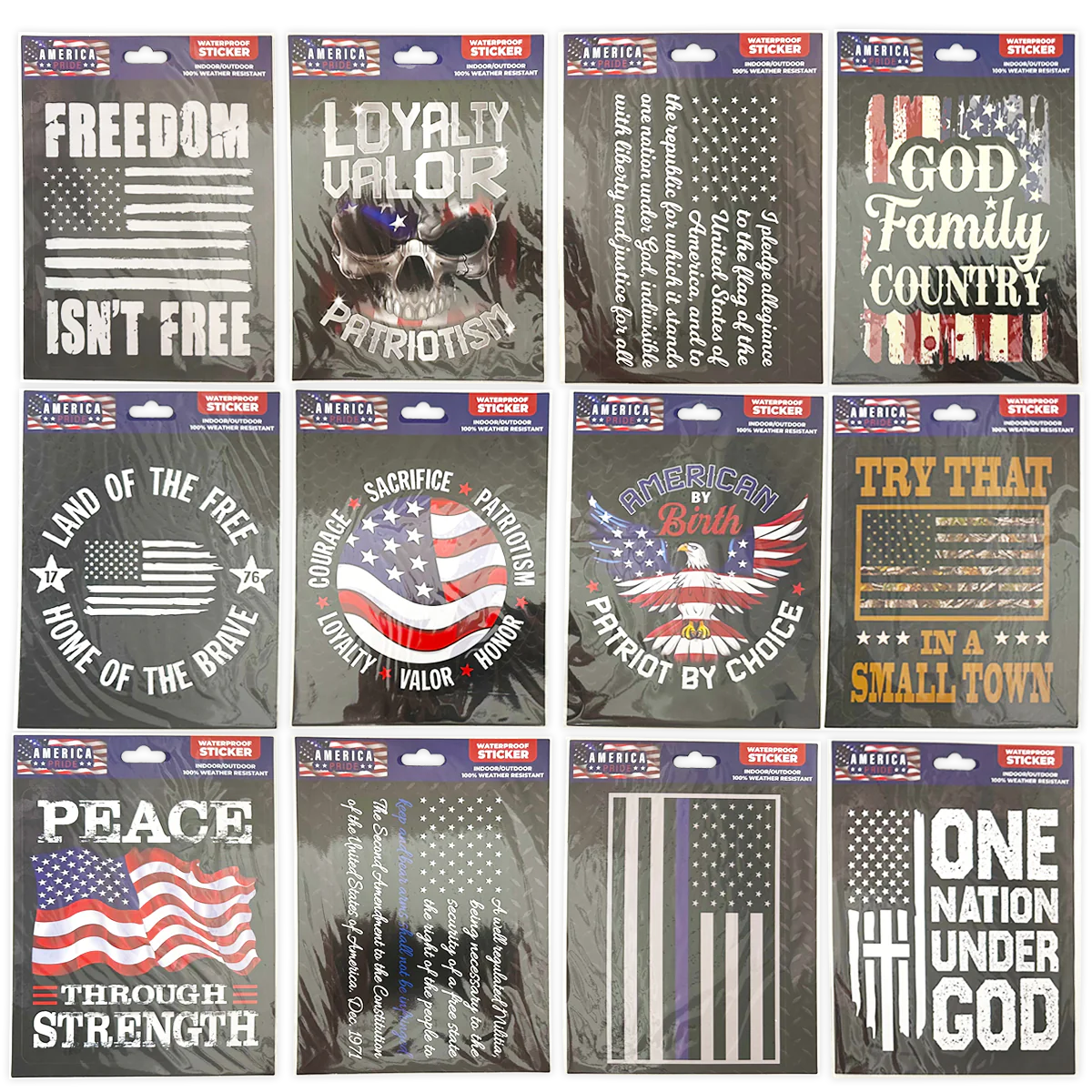 USA Flag Decal - 12 Pieces Per Retail Ready Display 25212