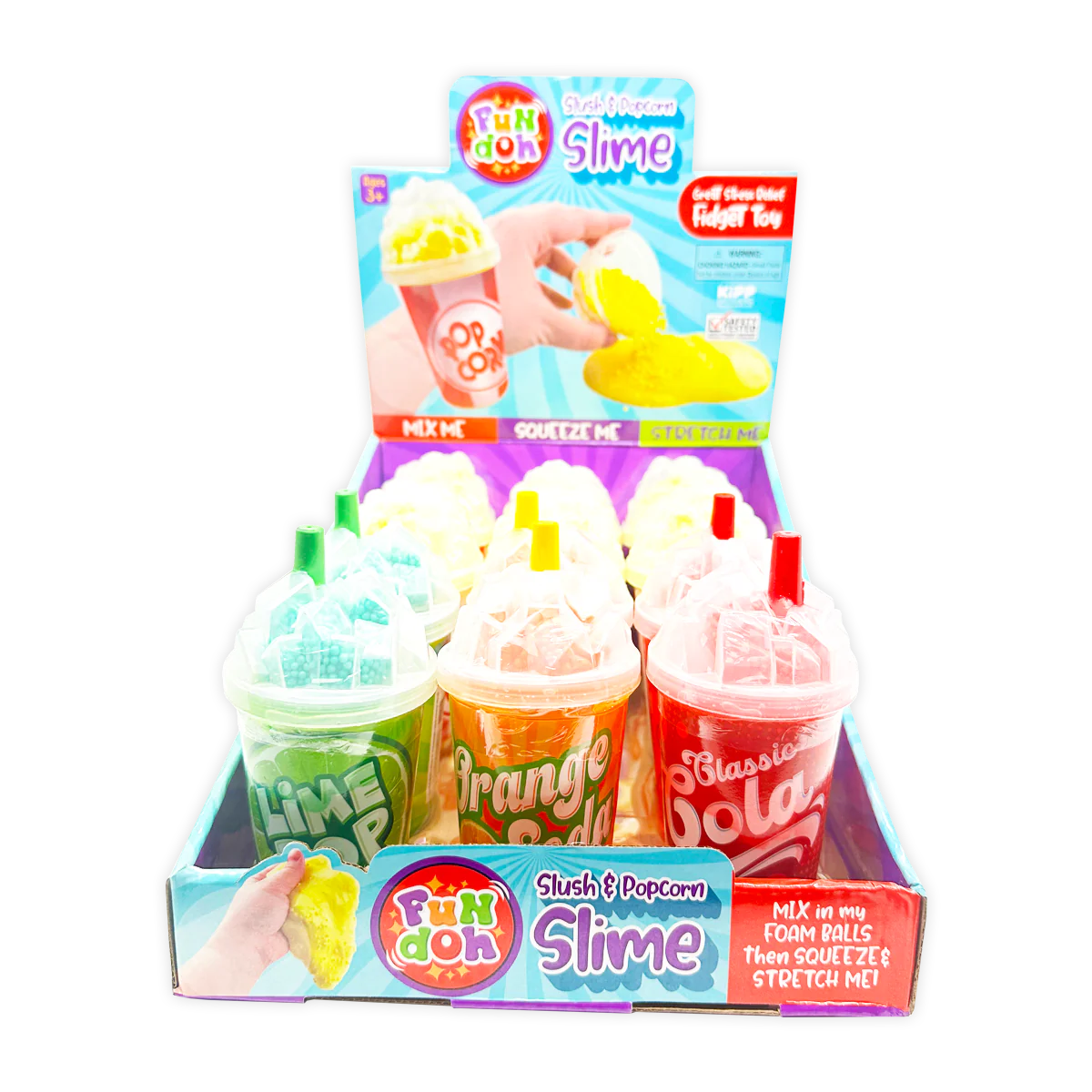 Fun Doh Slush and Popcorn Slime - 12 Pieces Per Retail Ready Display 25260