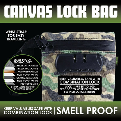 Smell Proof Canvas Locking Storage Bag - 6 Pieces Per Retail Ready Display 23700