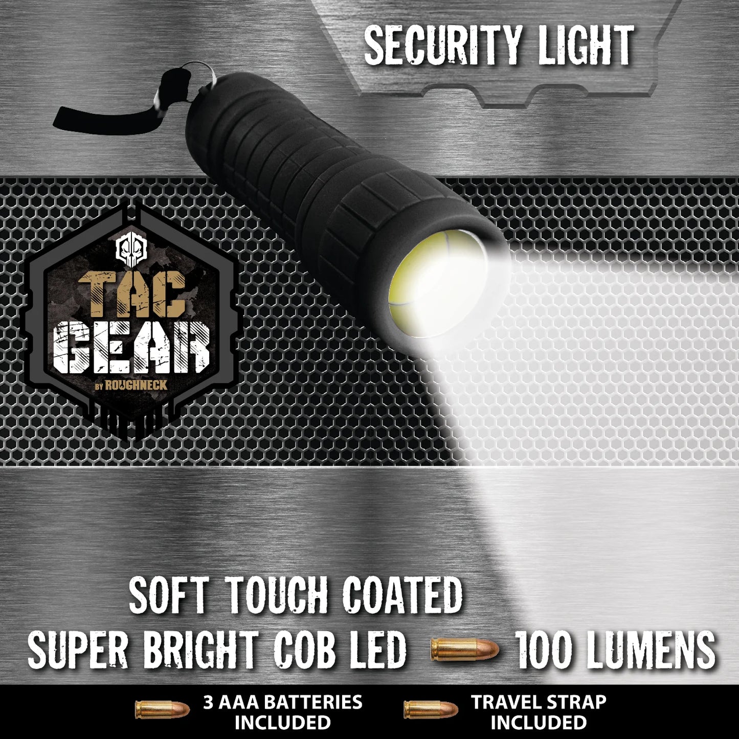 LED Flashlight with Soft Touch Coating - 12 Pieces Per Retail Ready Display 23289