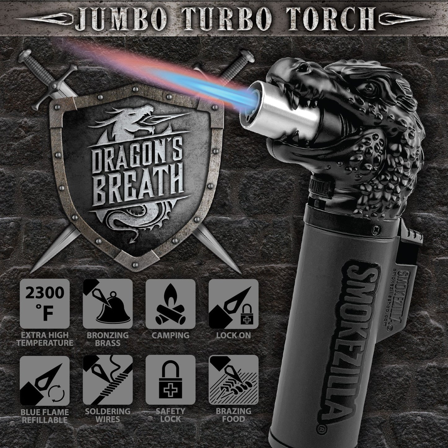 Dragon XXL Torch Lighter- 6 Pieces Per Retail Ready Display 23386