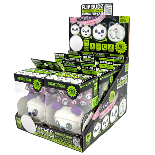 Wireless Earbuds Animal Themed with Case and Lanyard - 6 Pieces Per Retail Ready Display 23561