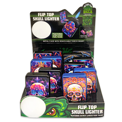 Metal Glow in The Dark Flip Torch Lighter - 12 Pieces Per Retail Ready Display 24370