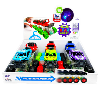 Friction Toy Car Light Up Jumbo Assortment - 6 Pieces Per Display 25030