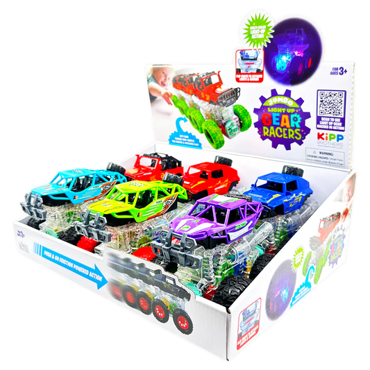 Friction Toy Car Light Up Jumbo Assortment - 6 Pieces Per Display 25030