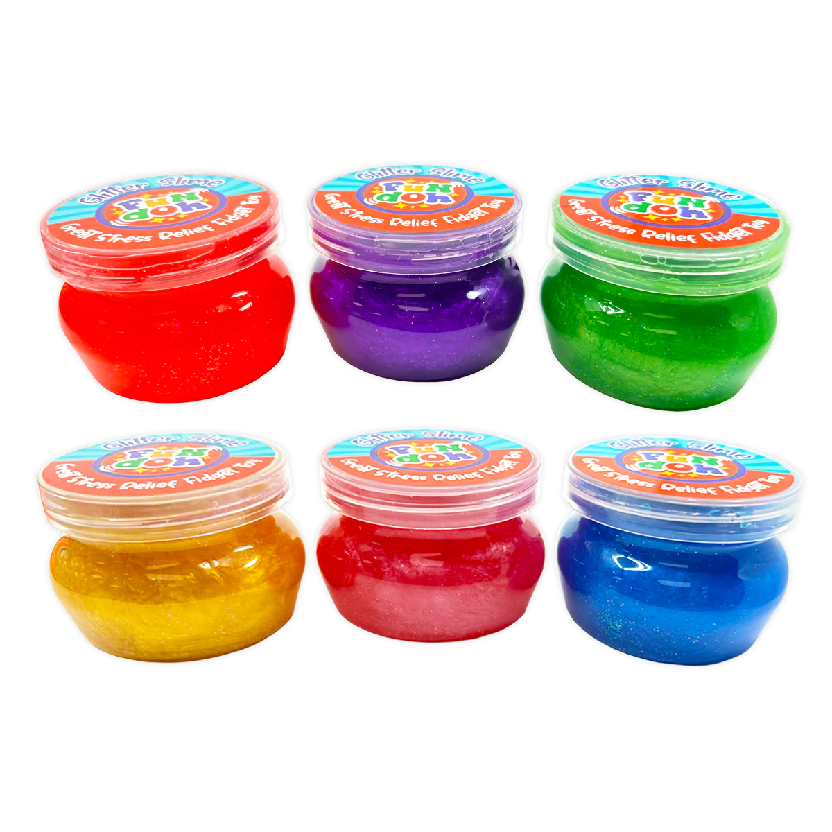 Fun Doh Glitter Slime - 6 Pieces Per Retail Ready Display 25034