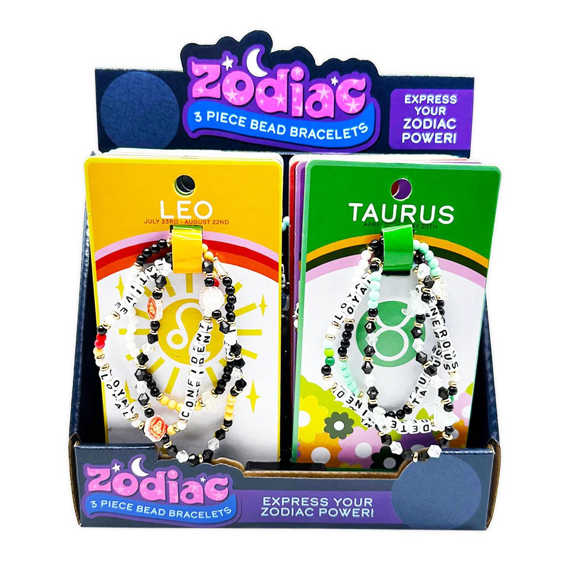 Zodiac 3-Piece Bead Bracelets - 12 Pieces Per Retail Ready Display 25069