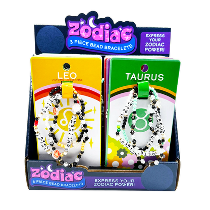 Zodiac 3-Piece Bead Bracelets - 12 Pieces Per Retail Ready Display 25069