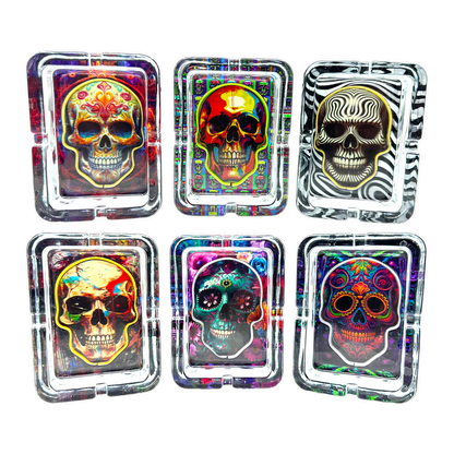 Light-Up Skull Glass Ashtray - 6 Per Retail Ready Display 25121