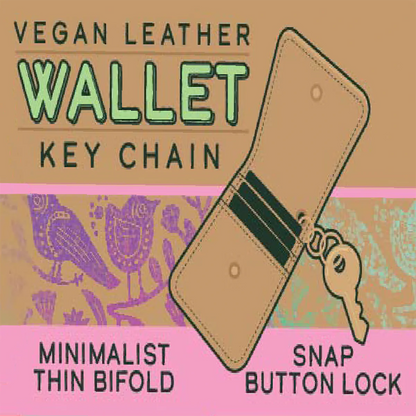 Vegan Leather Wallet Keychain - 6 Pieces Per Retail Ready Display 25130