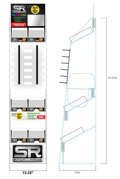 Sunglasses Sport Rayz Assortment Floor Display - 88272
