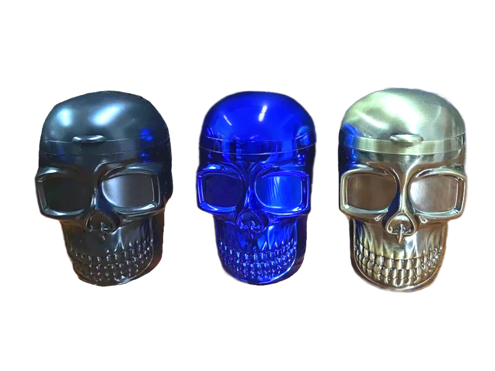 Metal Skull Butt Bucket Ashtray with LED Light - 6 Pieces Per Retail Ready Display 23531