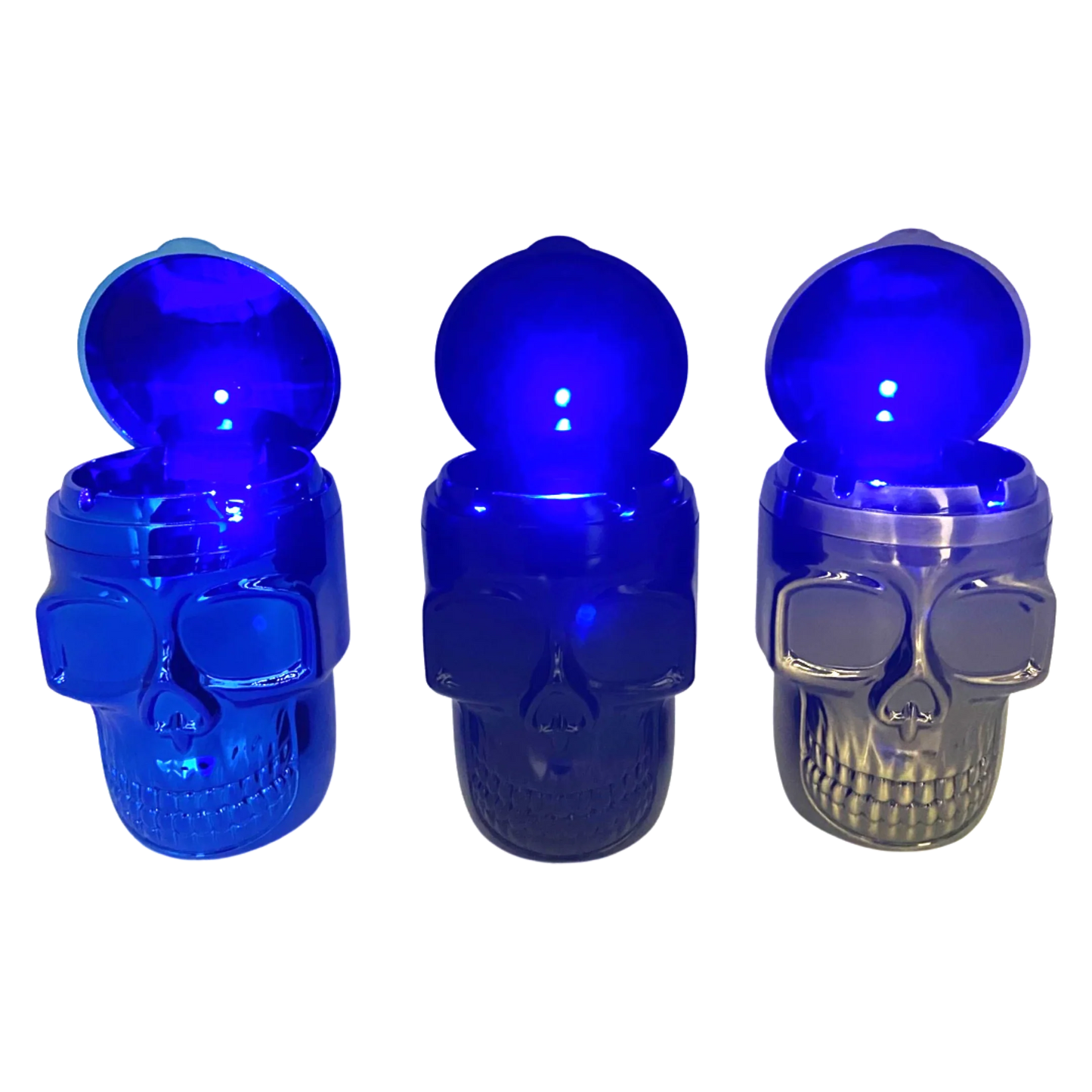 Metal Skull Butt Bucket Ashtray with LED Light - 6 Pieces Per Retail Ready Display 23531