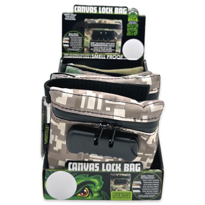 Smell Proof Canvas Locking Storage Bag - 6 Pieces Per Retail Ready Display 23700