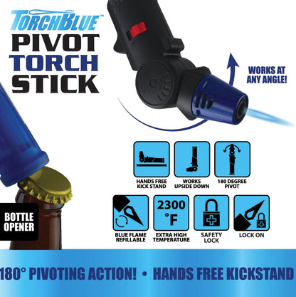 Pivot Head Torch Stick Lighter with Merchandising Strip- 6 Pieces Per Retail Ready Display 41553